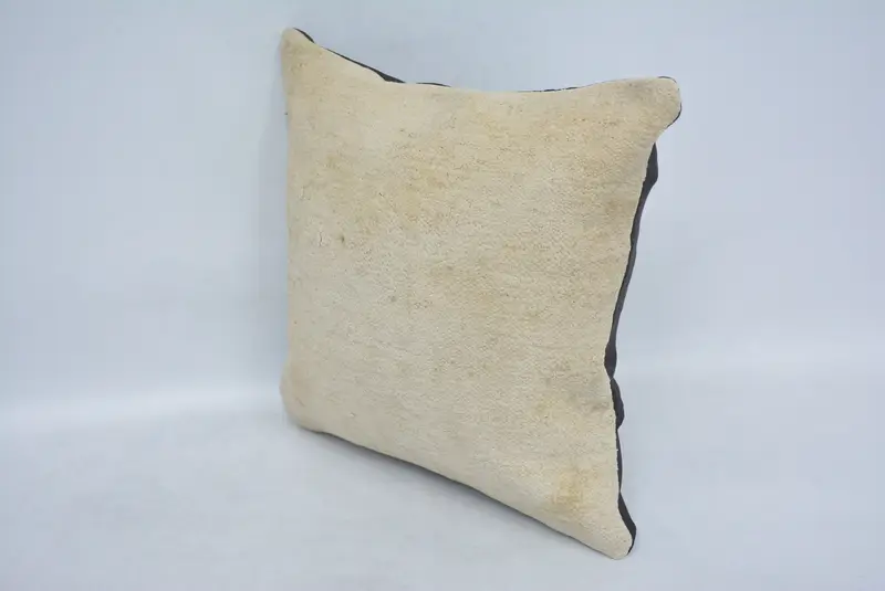 Hippie Throw Cushion Case, Antique Pillows, Kilim Pillow, Vintage Throw Cushion Case, 14x14 Beige Cushion Case, Pillow Sham, Pillow for Sofa - 4