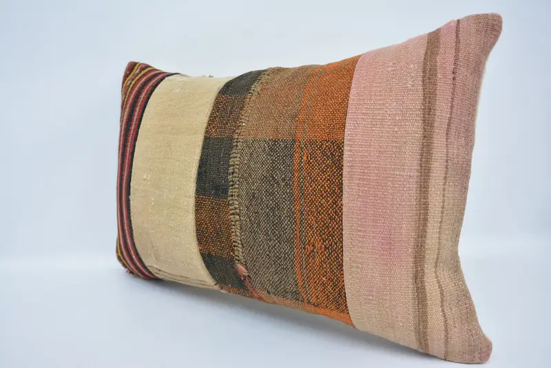 Throw Kilim Pillow, 16x24 Beige Pillow Cover, Accent Pillow Case, Pillow for Couch, Pillow Sham, Handmade Kilim Cushion, Rustic Cushion - 4