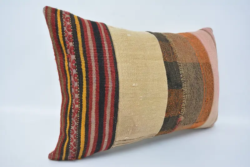 Throw Kilim Pillow, 16x24 Beige Pillow Cover, Accent Pillow Case, Pillow for Couch, Pillow Sham, Handmade Kilim Cushion, Rustic Cushion - 3