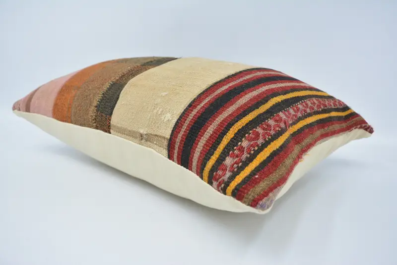Throw Kilim Pillow, 16x24 Beige Pillow Cover, Accent Pillow Case, Pillow for Couch, Pillow Sham, Handmade Kilim Cushion, Rustic Cushion - 6