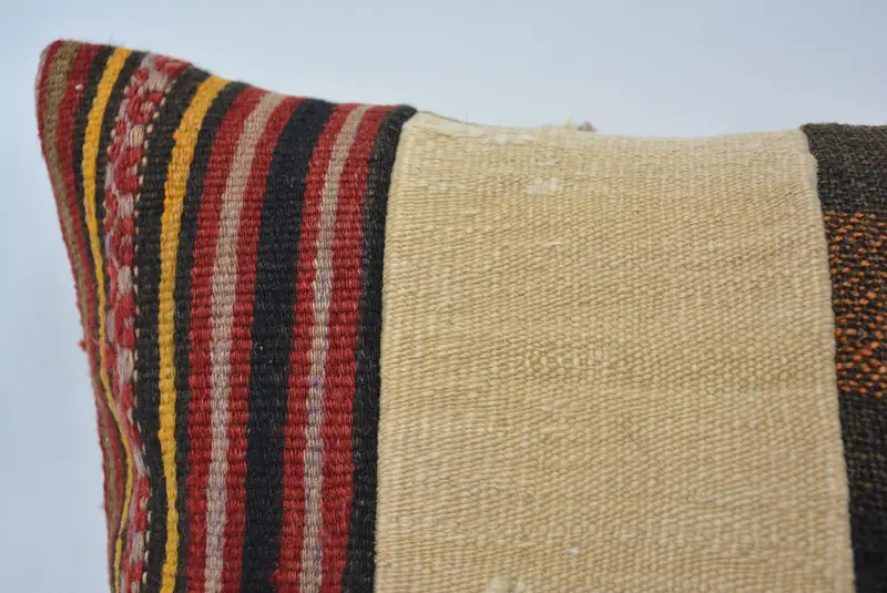 Throw Kilim Pillow, 16x24 Beige Pillow Cover, Accent Pillow Case, Pillow for Couch, Pillow Sham, Handmade Kilim Cushion, Rustic Cushion - 2