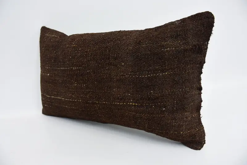 Pet Pillow Sham, Pillow for Couch, 12x20 Brown Cushion Case, Pillow Sham, Pillow for Sofa, Kilim Cushion Sham, Square Throw Cushion Case - 4