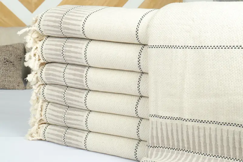 Gift For The Home Decor, 104x96 Linen Striped Towel, Grandma Gift, Bridesmaid Gifts, Best Wedding Gift, Wedding Favors, Housewarming Gift - 2