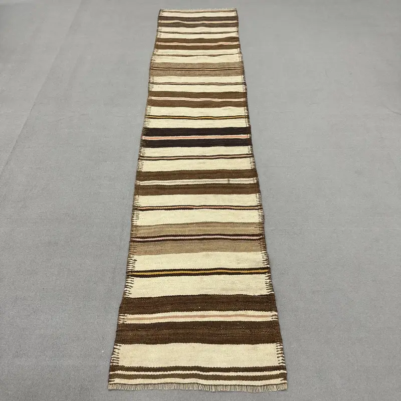 エレガントなベージュのオンブレラグ、2.4x11.4フィートのシックな装飾