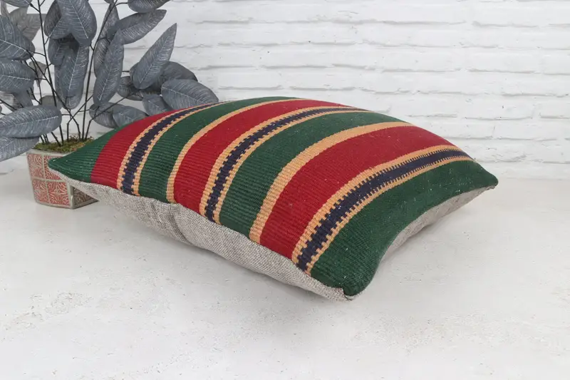 Sofa Cushion, Boho Pillow Sham Cover, Tapestry Pillow Cover, Car Pillow Sham, 22x22 Red Pillow Case, Kilim Pillow Cover, Cushion, Boho Pillow - 7
