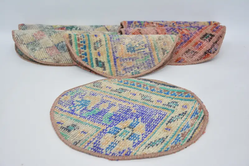 Elegant Blue & Beige Kilim Placemats, Durable and Stylish Placemats