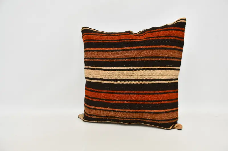 Vintage Kilim Pillow, Decorative Cushion, Tapestry Pillow Cover, 24x24 Red Pillow Sham, Ethnical Kilim Rug Pillow, Pillow Cover, Kilim Pillow Cover - 3