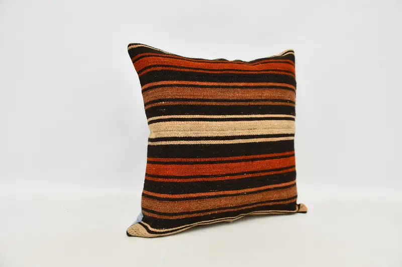 Vintage Kilim Pillow, Decorative Cushion, Tapestry Pillow Cover, 24x24 Red Pillow Sham, Ethnical Kilim Rug Pillow, Pillow Cover, Kilim Pillow Cover - 2
