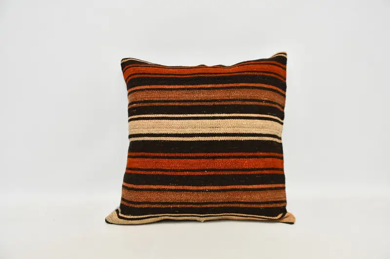 Vintage Kilim Pillow, Decorative Cushion, Tapestry Pillow Cover, 24x24 Red Pillow Sham, Ethnical Kilim Rug Pillow, Pillow Cover, Kilim Pillow Cover - 1
