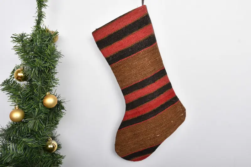 Patrón de adornos navideños, calcetín navideño de 7 pulgadas de ancho