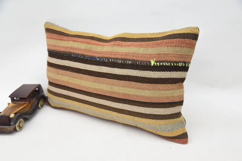 12x20 Red Cushion Cover, Pillow for Couch, Bright Pillow Case, Ethnical Kilim Rug Pillow, Cushion, Vintage Kilim Throw Pillow - 3