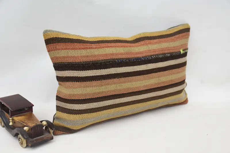 12x20 Red Cushion Cover, Pillow for Couch, Bright Pillow Case, Ethnical Kilim Rug Pillow, Cushion, Vintage Kilim Throw Pillow - 2