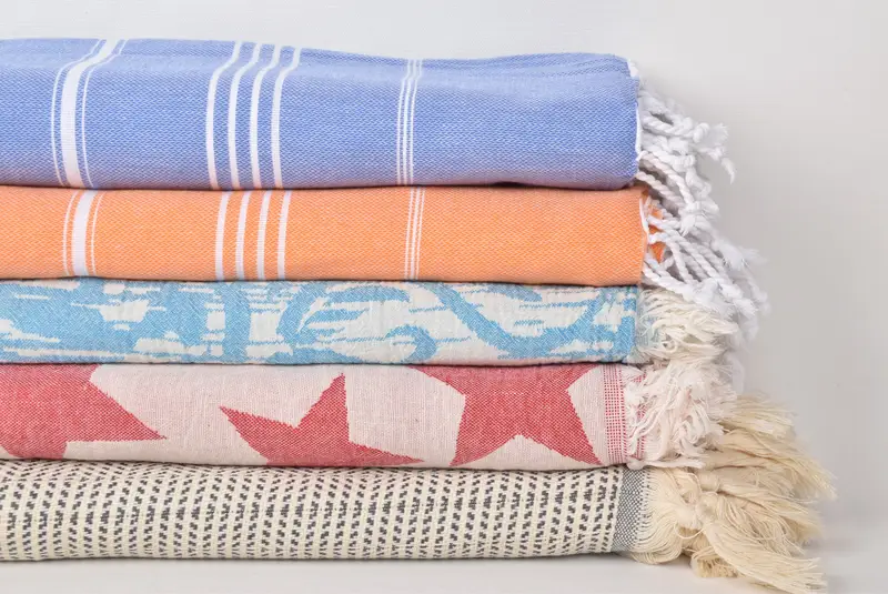 Gift For The Home Decor, Turkish Tablecloth, Personalized Gifts, Bridal Shower Gift, 80x60 Cotton Set of 5 Towel, Woven Throw Blanket, Couch Blanket - 3
