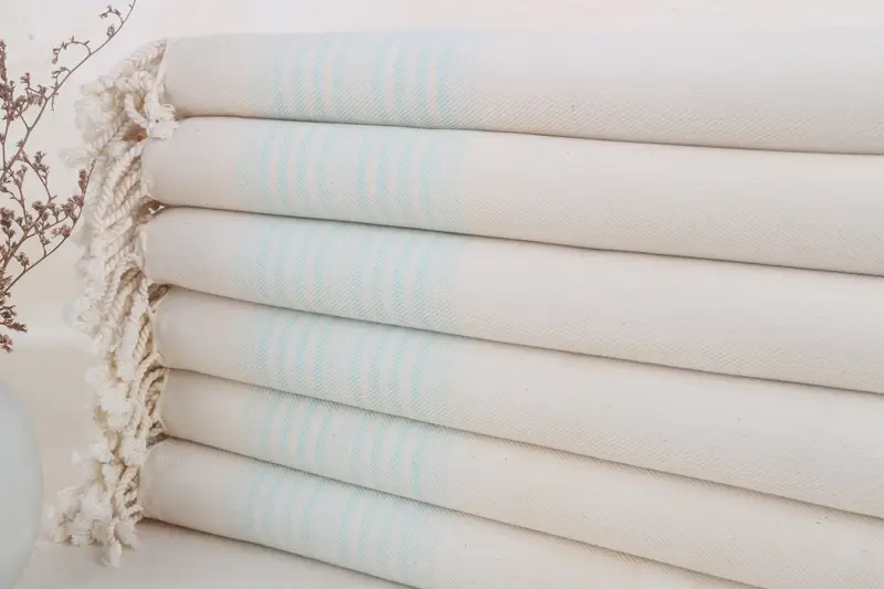 Mint 1 Linen Towel, Striped, Personalized Turkish Cotton, 40x79 Inches