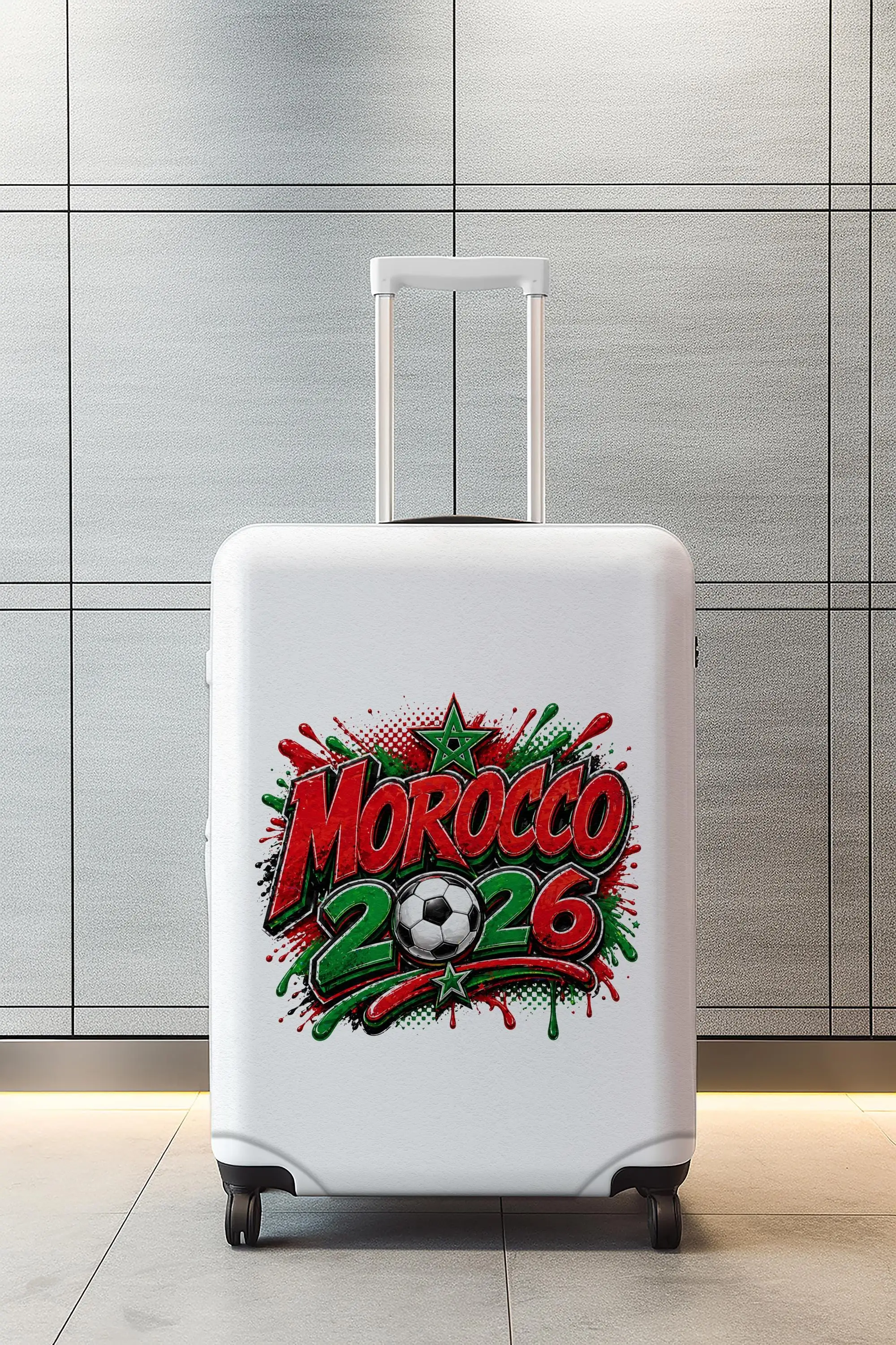 Fußball-Fan-Gepäckhülle, 2026 Marokko Fußball-Kofferschutz, Sport-Reisehülle - 1