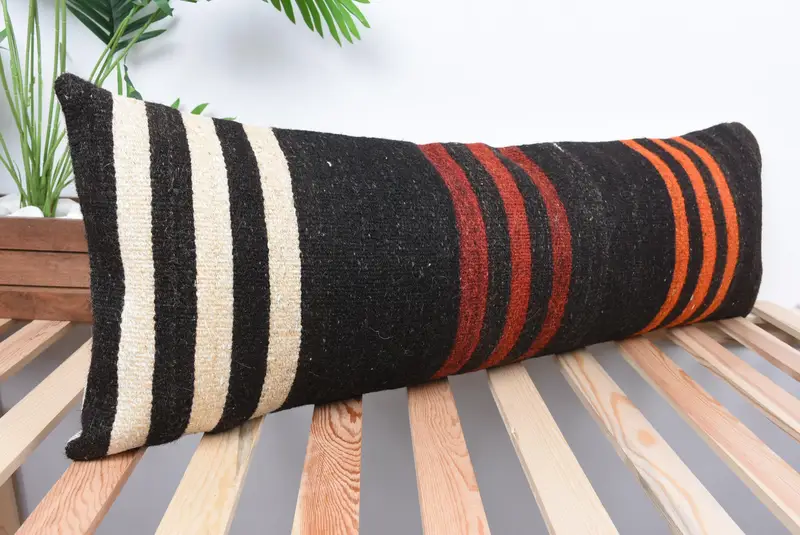 12x36 Brown Cushion Cover, Pillow Sham, Gift Pillow, Turkish Rugs Pillow Cover, Turkish Pillow, Boho Pillow Sham Cover, Kilim Rug Cushion - 4