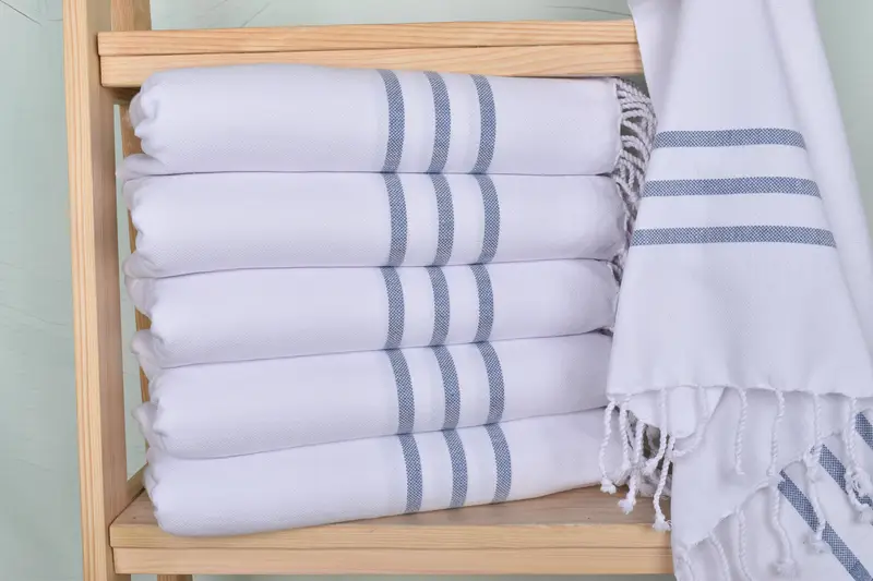 Kitchen Towel, Valentines Gift, Best Wedding Gift, Gift For Wedding Day, Bathroom Towels, 40x20 Cotton Striped Towel, Personalized Hand Towel - 2