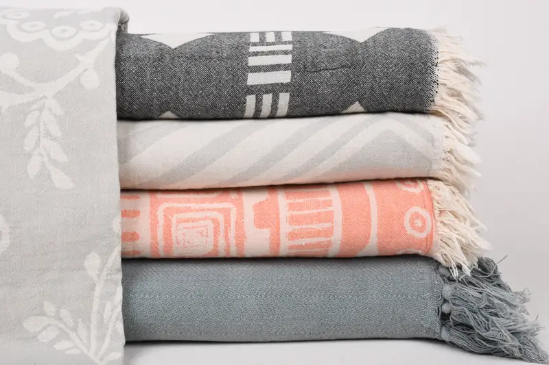 Turkish Towel Blanket, Bridal Shower Gift, Gift For Wedding Day, Sofa Cover, Throw Blanket, Woven Throw Blanket, 80x60 Cotton Set of 5 Towel - 1