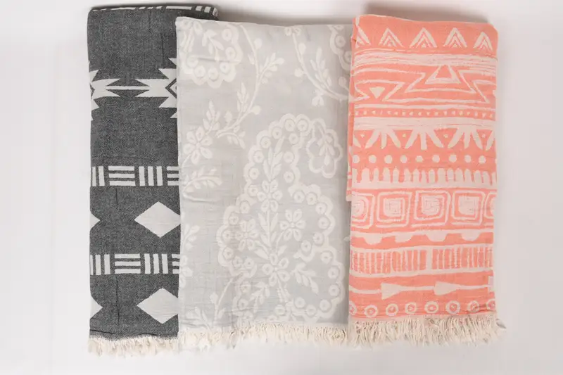 Turkish Towel Blanket, Bridal Shower Gift, Gift For Wedding Day, Sofa Cover, Throw Blanket, Woven Throw Blanket, 80x60 Cotton Set of 5 Towel - 8