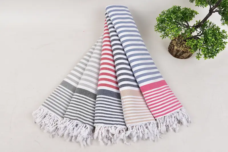 Small Bath Towels, Kitchen Towel, 40x24 Cotton Striped Towel, Monogram Kitchen Towel, Valentines Day Gift For Him, Beach Theme Wedding Gift - 4