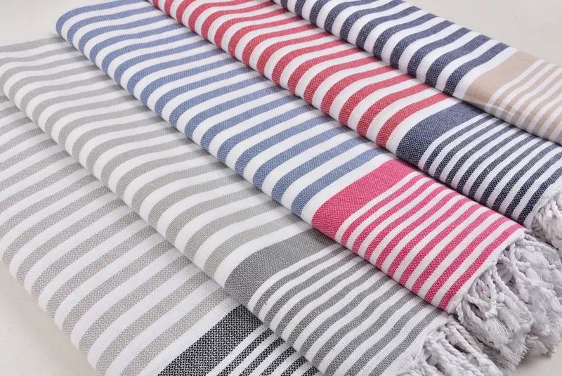 Small Bath Towels, Kitchen Towel, 40x24 Cotton Striped Towel, Monogram Kitchen Towel, Valentines Day Gift For Him, Beach Theme Wedding Gift - 6