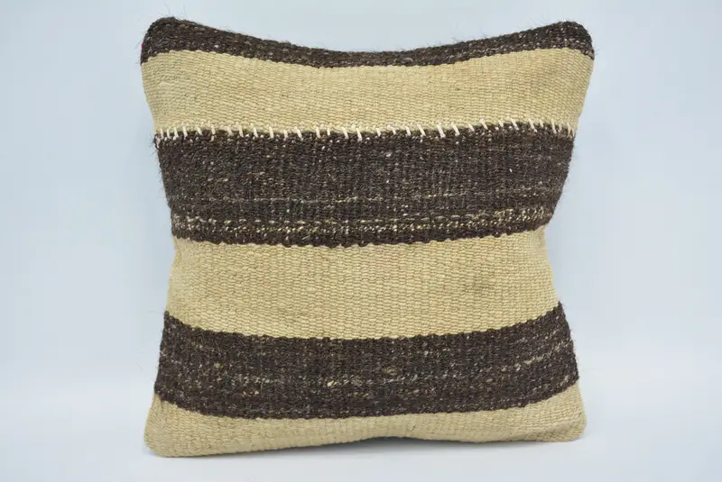 Antique Pillows, Pillow, Kilim Pillow, 12x12 Beige Cushion Cover, Morroccon Kilim Cushion Pillow Cover, Vintage Pillow, Garden Pillow Cover - 1