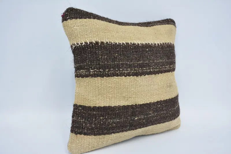 Antique Pillows, Pillow, Kilim Pillow, 12x12 Beige Cushion Cover, Morroccon Kilim Cushion Pillow Cover, Vintage Pillow, Garden Pillow Cover - 3