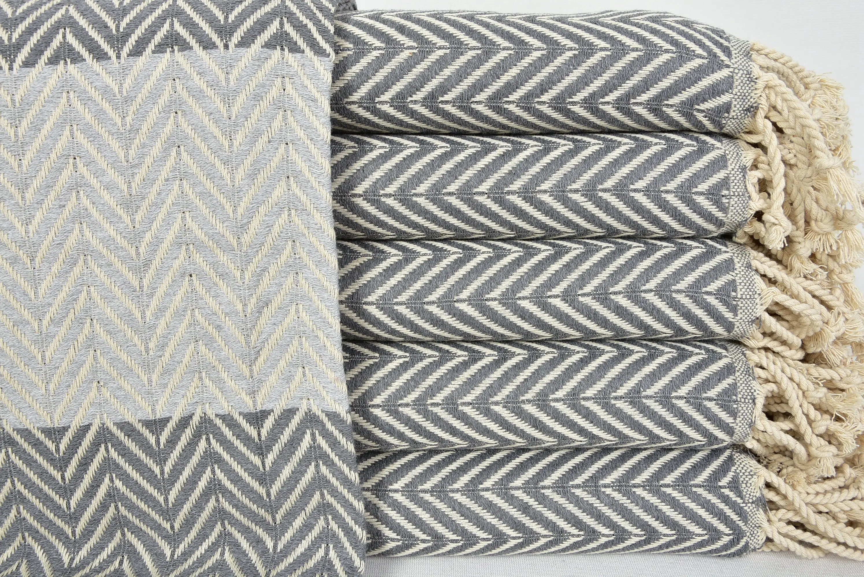 Decorative Gray Turkish Towel, Beach Towel, 40x70 Inches - 1