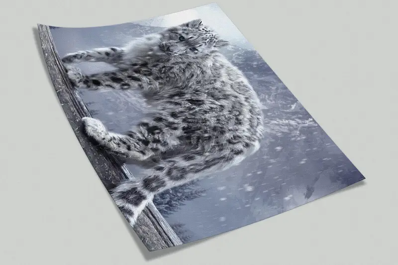 Self Adhesive Paper, Animal Paper Craft, Snow Wall Decor, Leopad Wall Painting, Wild Animal Wall Painting, Removable Wall Paper, - 7