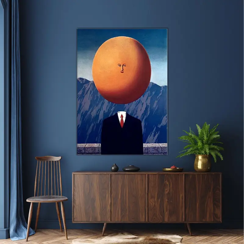 Surreal Man Art, Abstract Canvas Art, Surreal Wall Decor, Moon Face Artwork, Modern Canvas Art, Abstract Canvas Art, Home Decor Art - 2