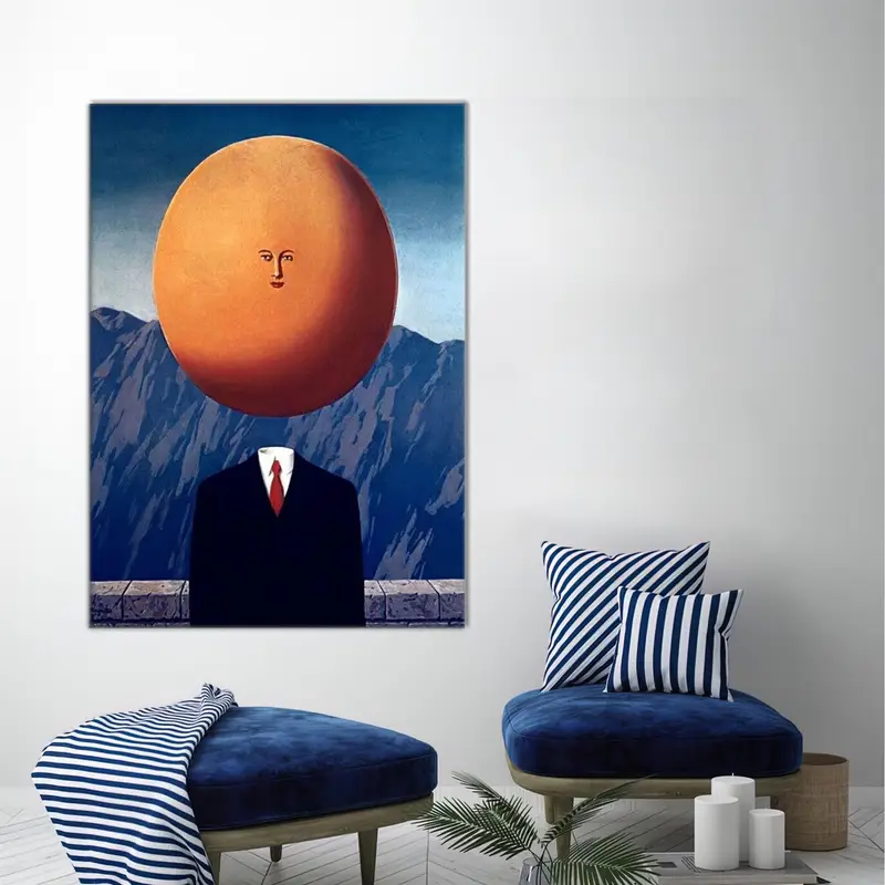 Surreal Man Art, Abstract Canvas Art, Surreal Wall Decor, Moon Face Artwork, Modern Canvas Art, Abstract Canvas Art, Home Decor Art - 1