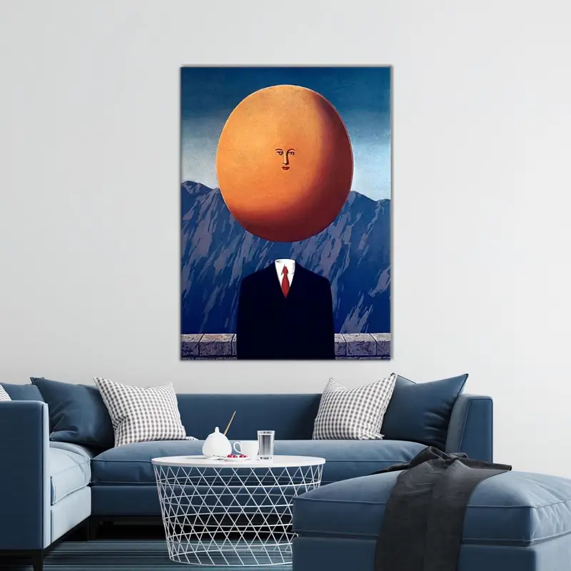 Surreal Man Art, Abstract Canvas Art, Surreal Wall Decor, Moon Face Artwork, Modern Canvas Art, Abstract Canvas Art, Home Decor Art - 4