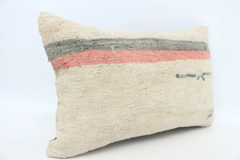 Pillow Cover, Authentic Cushion Cover, Home Decor Pillow, Vintage Kilim Pillow, 16x24 Beige Cushion Cover, Neutral Pillow, Ethnical Kilim Rug Pillow - 3