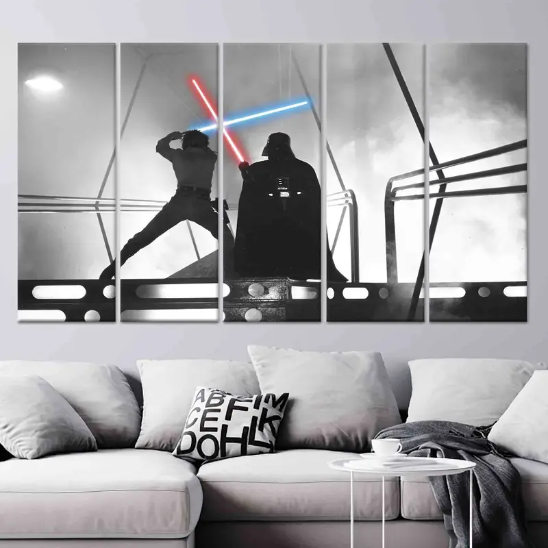 Yıldız Savaşları Kanvas: Darth Vader ve Luke Skywalker Sanat Eserleri