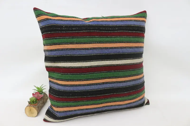 28x28 Red Pillow, Kilim Cushion Sham, Handmade Kilim Cushion, Cushion Case, Pattern Throw Cushion Cover, Gift Pillow, Accent Pillow Cover - 3