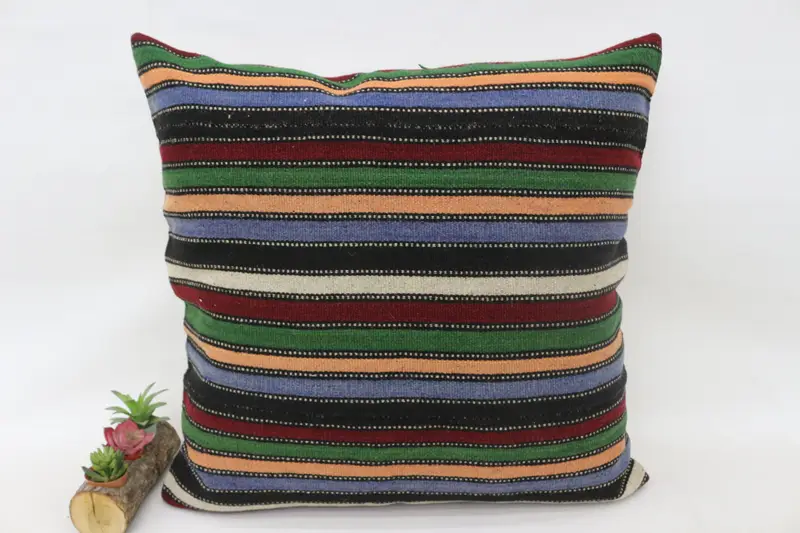 28x28 Red Pillow, Kilim Cushion Sham, Handmade Kilim Cushion, Cushion Case, Pattern Throw Cushion Cover, Gift Pillow, Accent Pillow Cover - 1