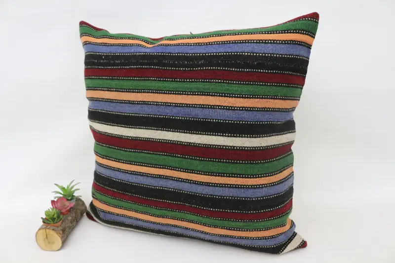 28x28 Red Pillow, Kilim Cushion Sham, Handmade Kilim Cushion, Cushion Case, Pattern Throw Cushion Cover, Gift Pillow, Accent Pillow Cover - 5