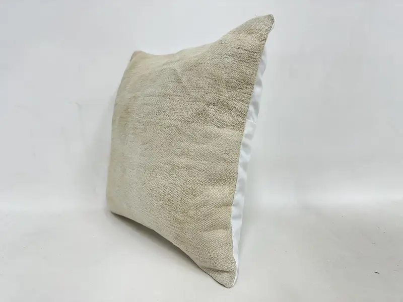 16x16 Beige Pillow Cover, Pillow Sham, Couch Cushion, Antique Pillows, Bright Pillow, Ethnical Kilim Rug Pillow, Turkish Kilim Pillow - 4