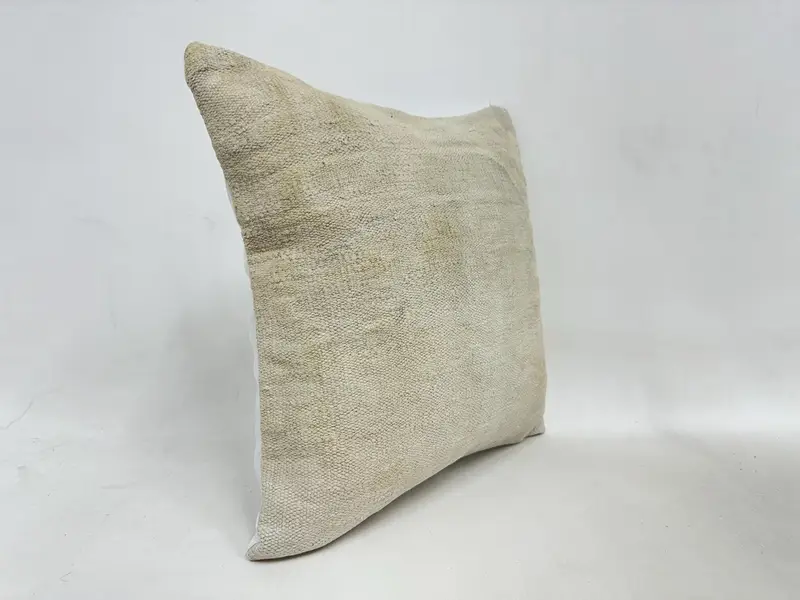 16x16 Beige Pillow Cover, Pillow Sham, Couch Cushion, Antique Pillows, Bright Pillow, Ethnical Kilim Rug Pillow, Turkish Kilim Pillow - 3
