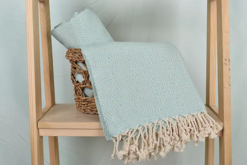 Organic Towel, Custom Name Towel, Wedding Towel, 70x40 Cotton Zigzag Diamond Towel, Bachelor Gifts, Monogram Beach Towel, Gift For Him, Xmas Gifts - 4