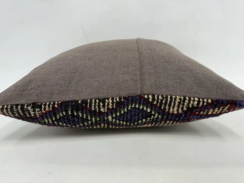 Red & Green Embroidered Southwestern Pillow, 20x20 Inch Handmade Throw - 7
