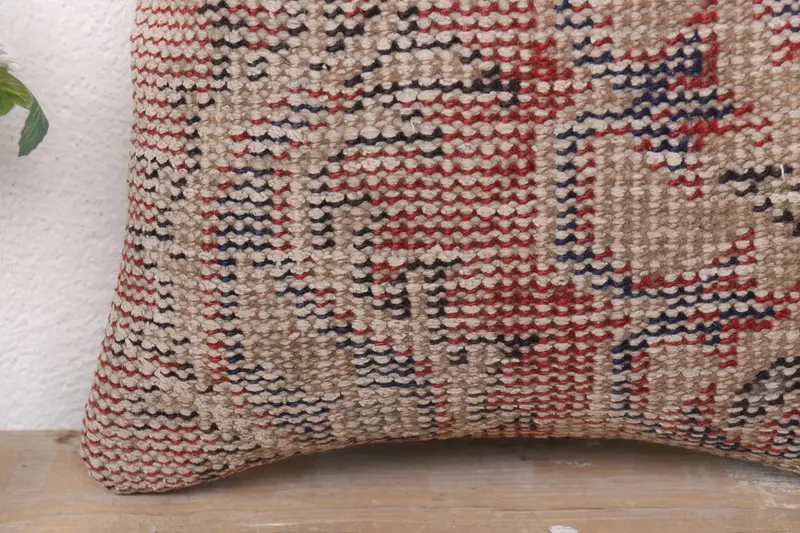 Boho Pillow Sham Cover, Interior Designer Pillow, 12x12 Red Cushion Cover, Cushion, Nomadic Pillow, Vintage Kilim Throw Pillow, Retro Throw Pillow - 3