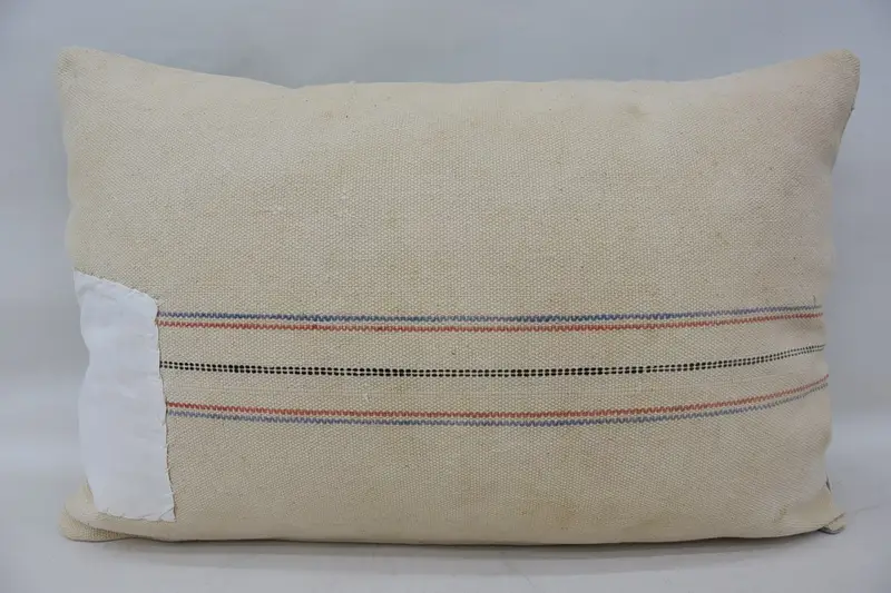 Garden Cushion, Bolster Cushion, Pillow Sham, Art Deco Pillow, Kilim Pillow, 16x24 Beige Pillow Sham, Pillow for Couch, Boho Pillow - 4