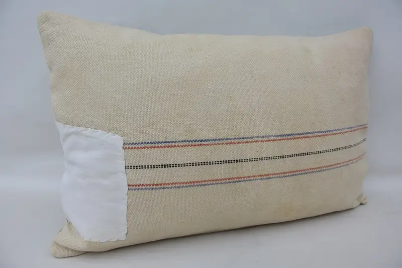 Garden Cushion, Bolster Cushion, Pillow Sham, Art Deco Pillow, Kilim Pillow, 16x24 Beige Pillow Sham, Pillow for Couch, Boho Pillow - 2