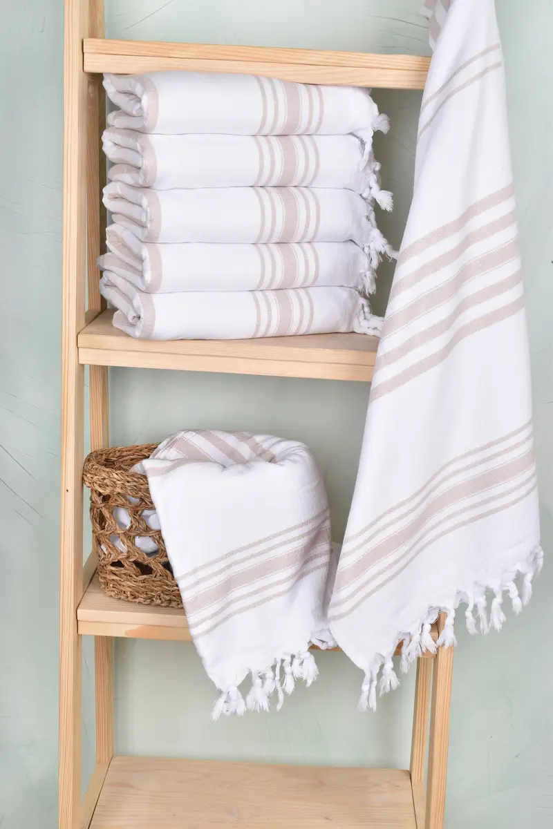 Travel towel, Organic towel, Spa Towel, Bachelorette Towel, Peshtemal Towel, Bridal Shower Favor, 70x36 Cotton Striped Terry Towel, Hammam towel - 3