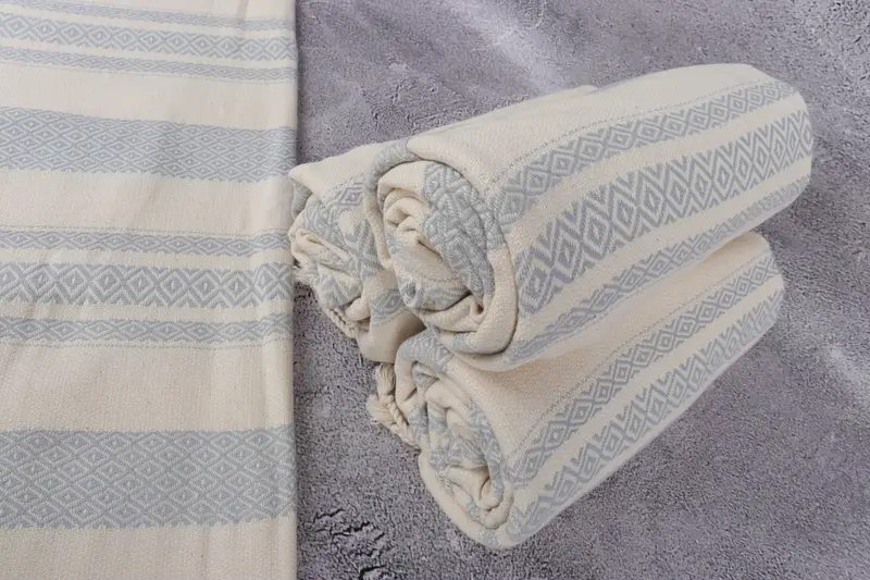 Eco-friendly Turkish peshtemal towel, Peshtemal Towel, Employee Gifts, Cotton towel, Decorative Towel, Lightweight towel, 70x36 Cotton Diamond Towel - 8