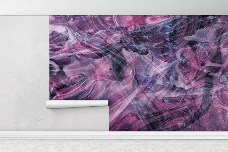 Wall Paper Peel and Stick,Modern Wall Paper,Pink And Gray Smoking,Bright Wall Paper,Pink Wall Art,Pink Marble Wall Art, - 4