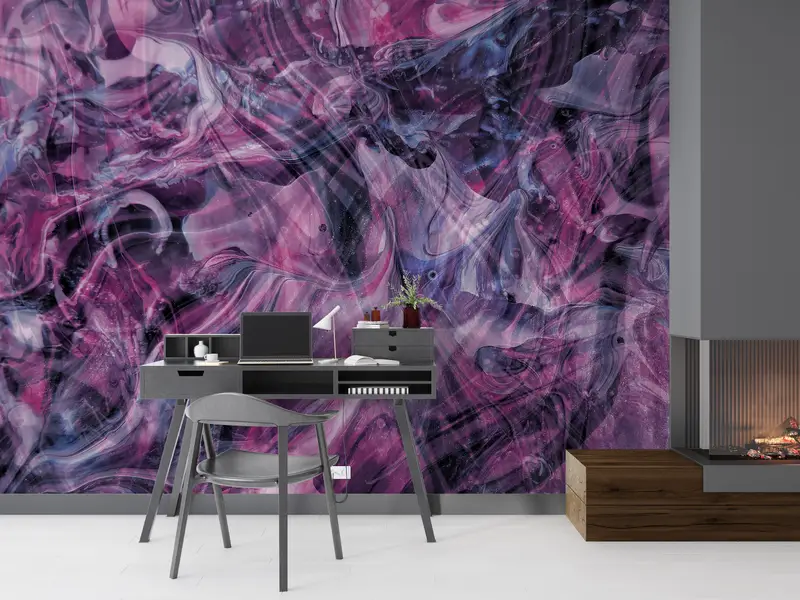 Wall Paper Peel and Stick,Modern Wall Paper,Pink And Gray Smoking,Bright Wall Paper,Pink Wall Art,Pink Marble Wall Art, - 7