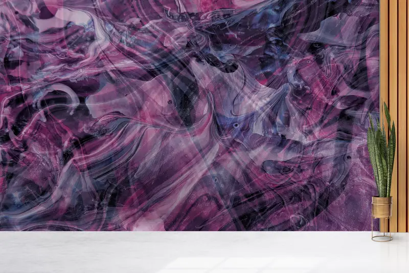 Wall Paper Peel and Stick,Modern Wall Paper,Pink And Gray Smoking,Bright Wall Paper,Pink Wall Art,Pink Marble Wall Art, - 1