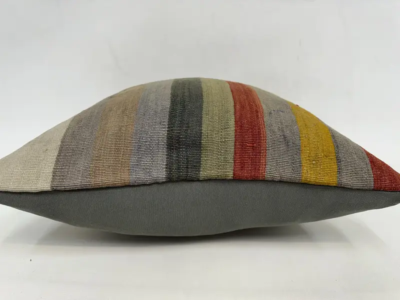 Pillow Cover, Turkish Pillow, 20x20 Beige Pillow Sham, Accent Cushion, Throw Kilim Pillow, Handmade Rug Seat Pillow Cover, Kilim Cushion Sham - 5